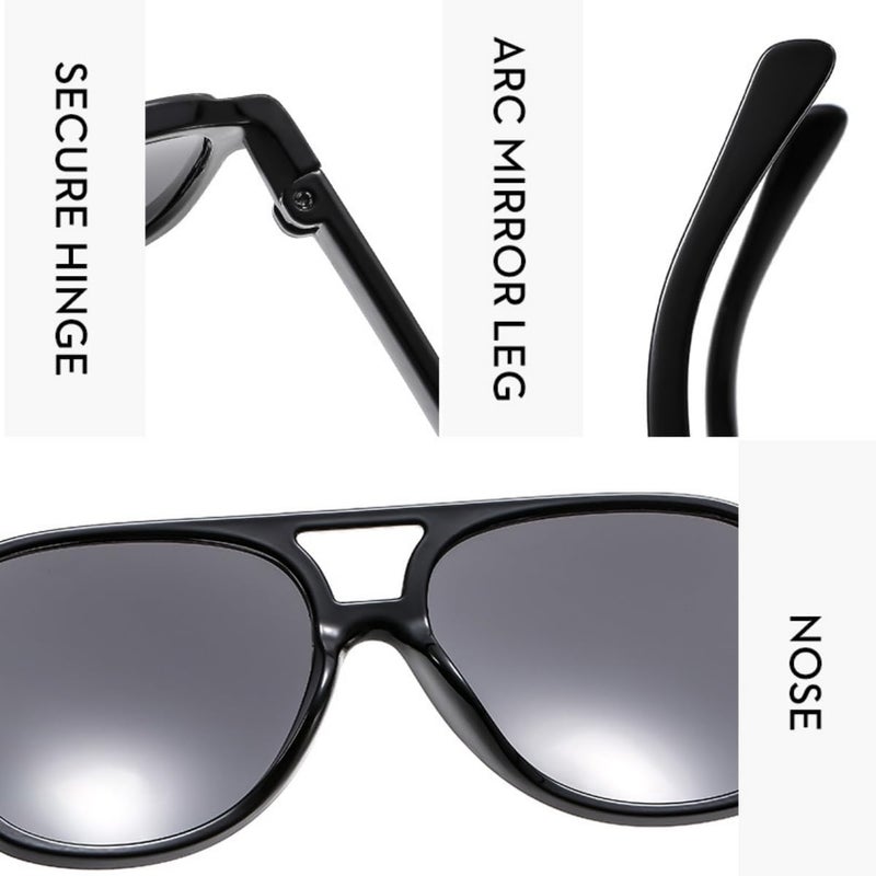 IKUVNA Vintage Aviator Sunglasses for Women Men 70s Glasses Retro Oversized Yellow Lens Shades - Image 5